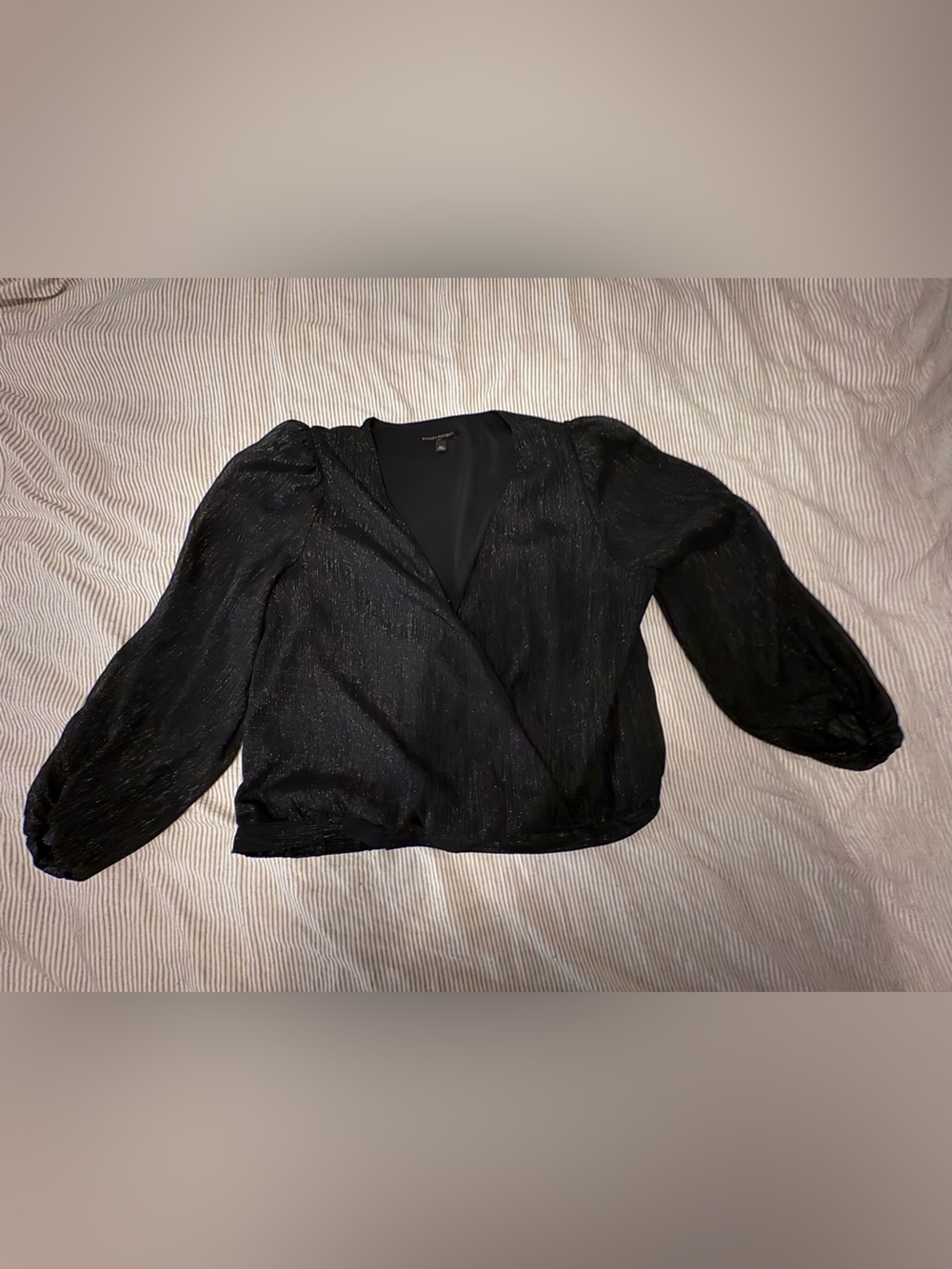 Banana Republic V Neck Black Shimmer Top